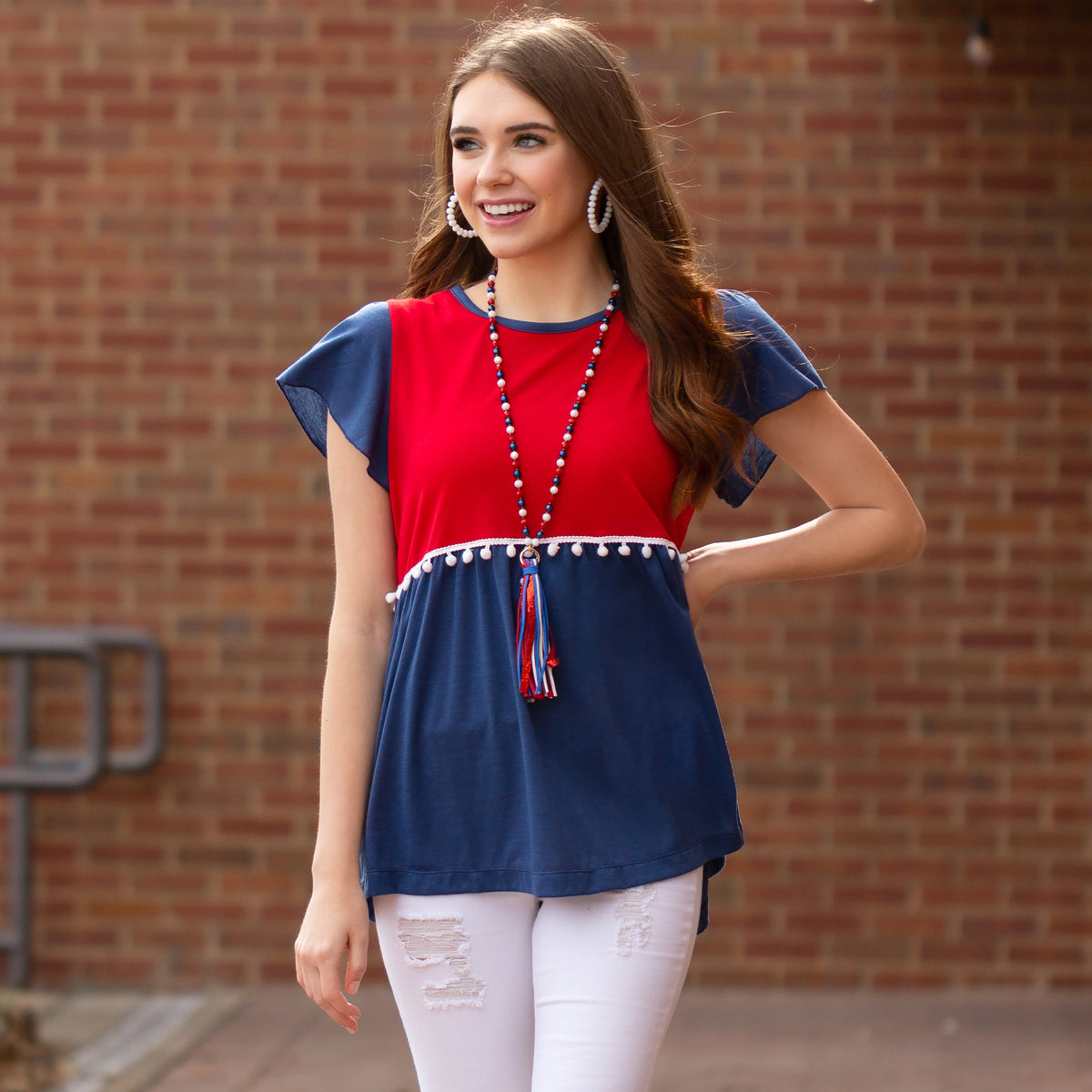 10695 - Forth of July Baby Doll Top