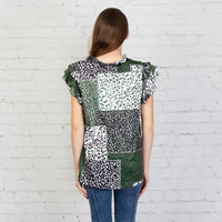 Load image into Gallery viewer, 10696 - Multi Leopard Ruffled Butterfly Sleeve Top
