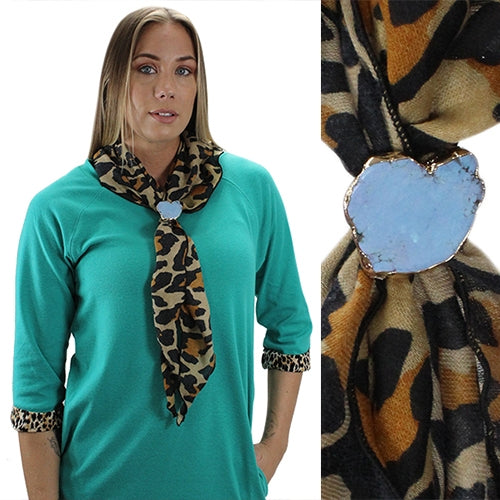 BA03 - Stone Bandana - Turquoise Leopard