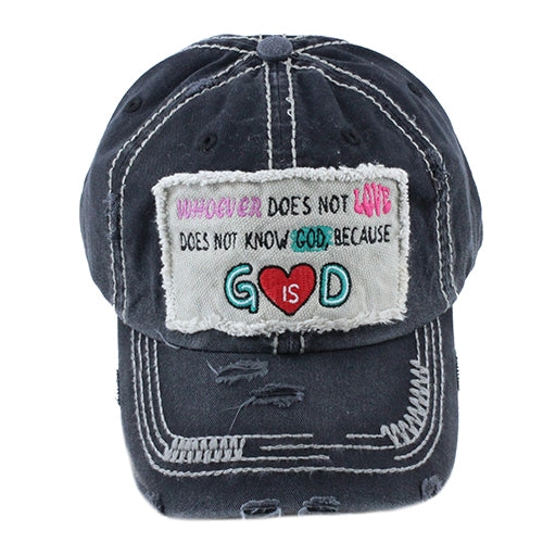 1092 - Whoever Does not Love Does not Know God Baseball Hat - Black