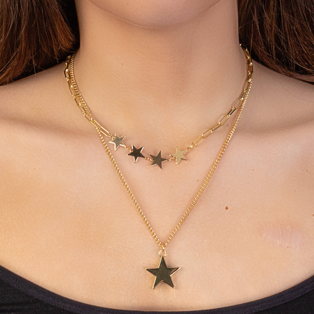 1112 - Dainty Star Necklace - Gold