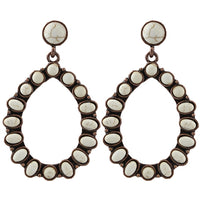 Load image into Gallery viewer, 73618 - Squash Blossom Earrings - Ivory &amp; Copper
