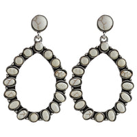 Load image into Gallery viewer, 73618 - Squash Blossom Earrings - Ivory &amp; Silver
