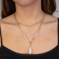 Load image into Gallery viewer, 1134 - Dainty Teardrop Necklace - White
