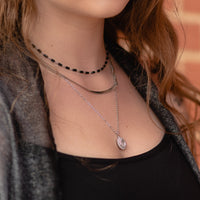 Load image into Gallery viewer, 1144 -Dainty Pendant Necklace - Silver
