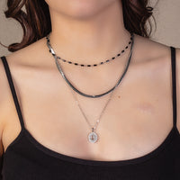 Load image into Gallery viewer, 1144 -Dainty Pendant Necklace - Silver
