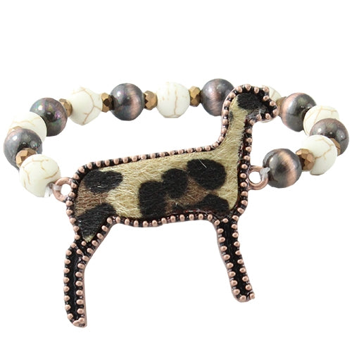 74631 - Sheep Leopard Hide Bracelet -  Fashion Jewelry Wholesale