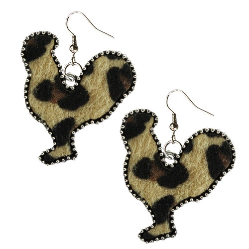 73651 - Chicken Leopard Hide Earrings - Fashion Jewelry Wholesale