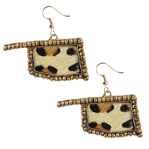 73605 - Leopard Oklahoma Earrings - Fashion Jewelry Wholesale