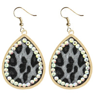 Load image into Gallery viewer, 73562-1 - Crystal Lined Hide Earring - Grey
