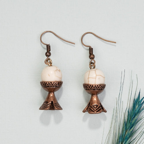 73713 - Western Earrings - Copper Ivory