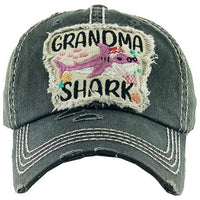 Load image into Gallery viewer, 1330 - Grandma Shark Hat - Black
