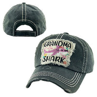 Load image into Gallery viewer, 1330 - Grandma Shark Hat - Black
