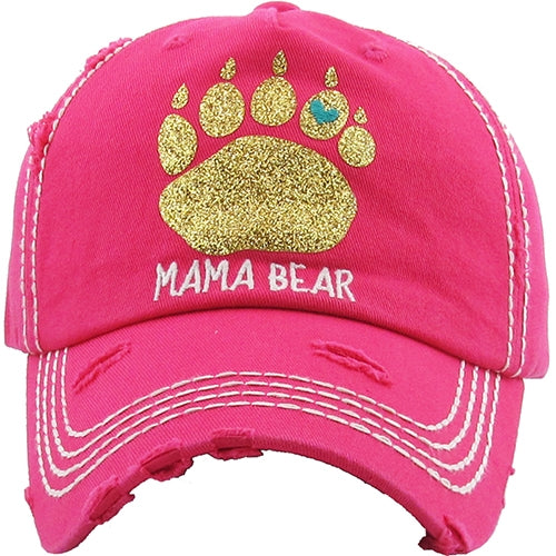 1221 - Mama Bear Hat - Hot Pink