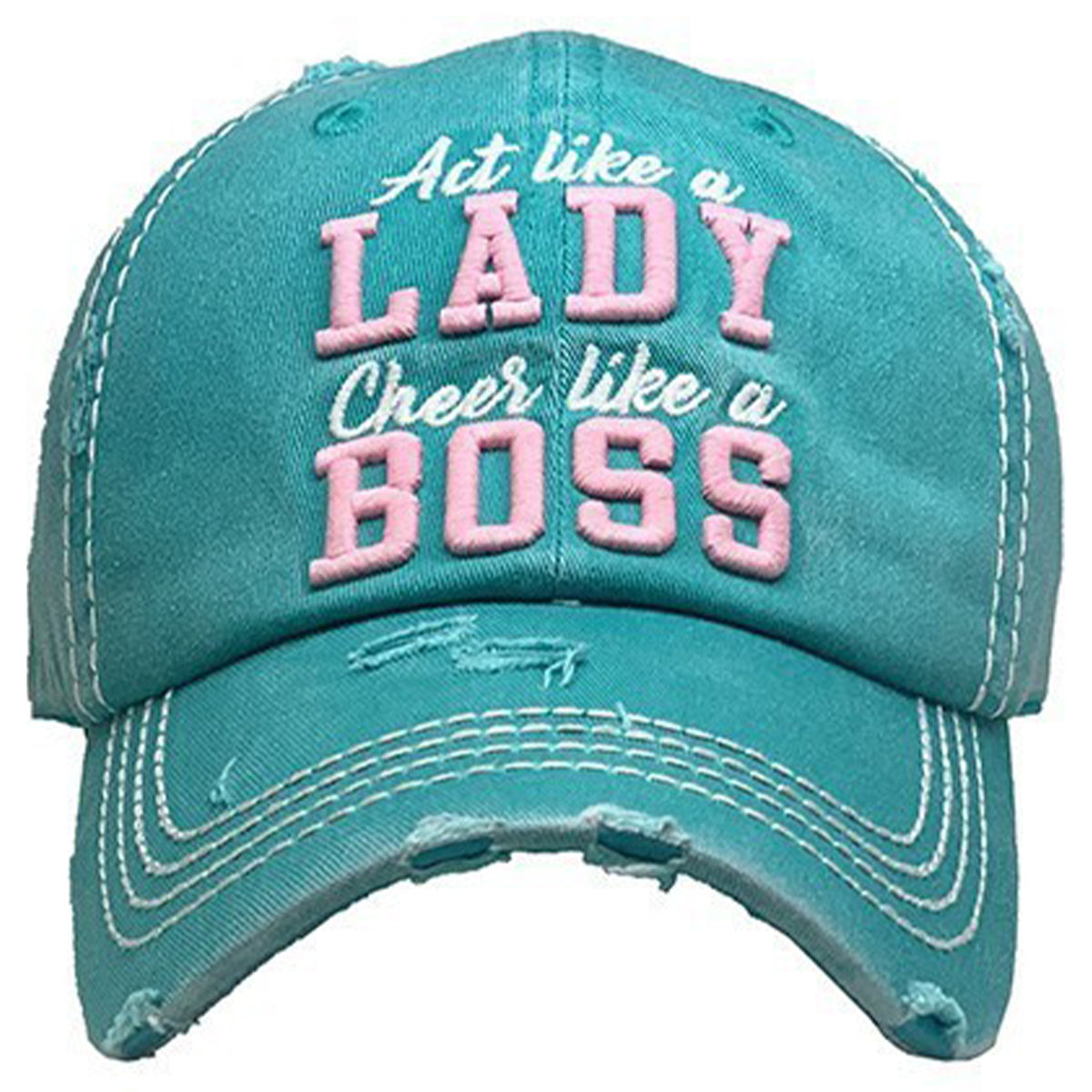 1361 - Act Like A Lady Cheer Like A Boss - Turquoise