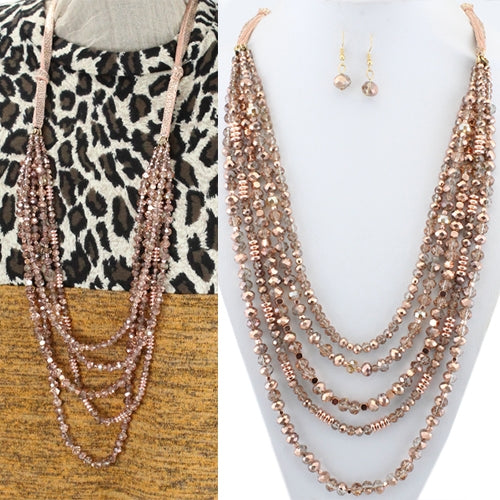 Crystal Layered Necklace - Fashion Jewelry Wholesale