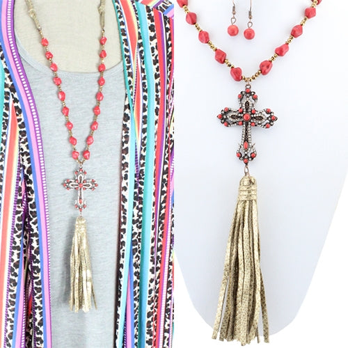 72444 - Cross Necklace - Fashion Jewelry Wholesale