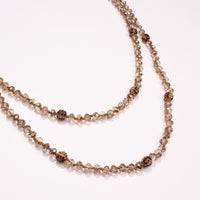 Load image into Gallery viewer, 72503 - Beaded Necklace with Leopard Beads - 45-Rose Gold
