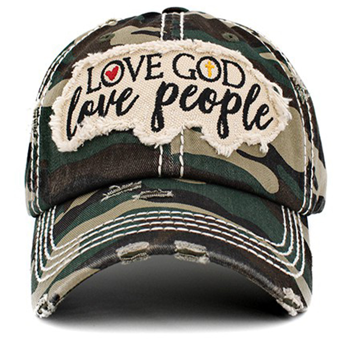 1401 - Love God Love People Hat - Camouflage