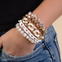 Load image into Gallery viewer, 1404 - Stacked Bracelets - White
