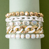 Load image into Gallery viewer, 1404 - Stacked Bracelets - White
