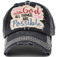 Load image into Gallery viewer, 1404 - With God All Things Are Possible Hat - Black
