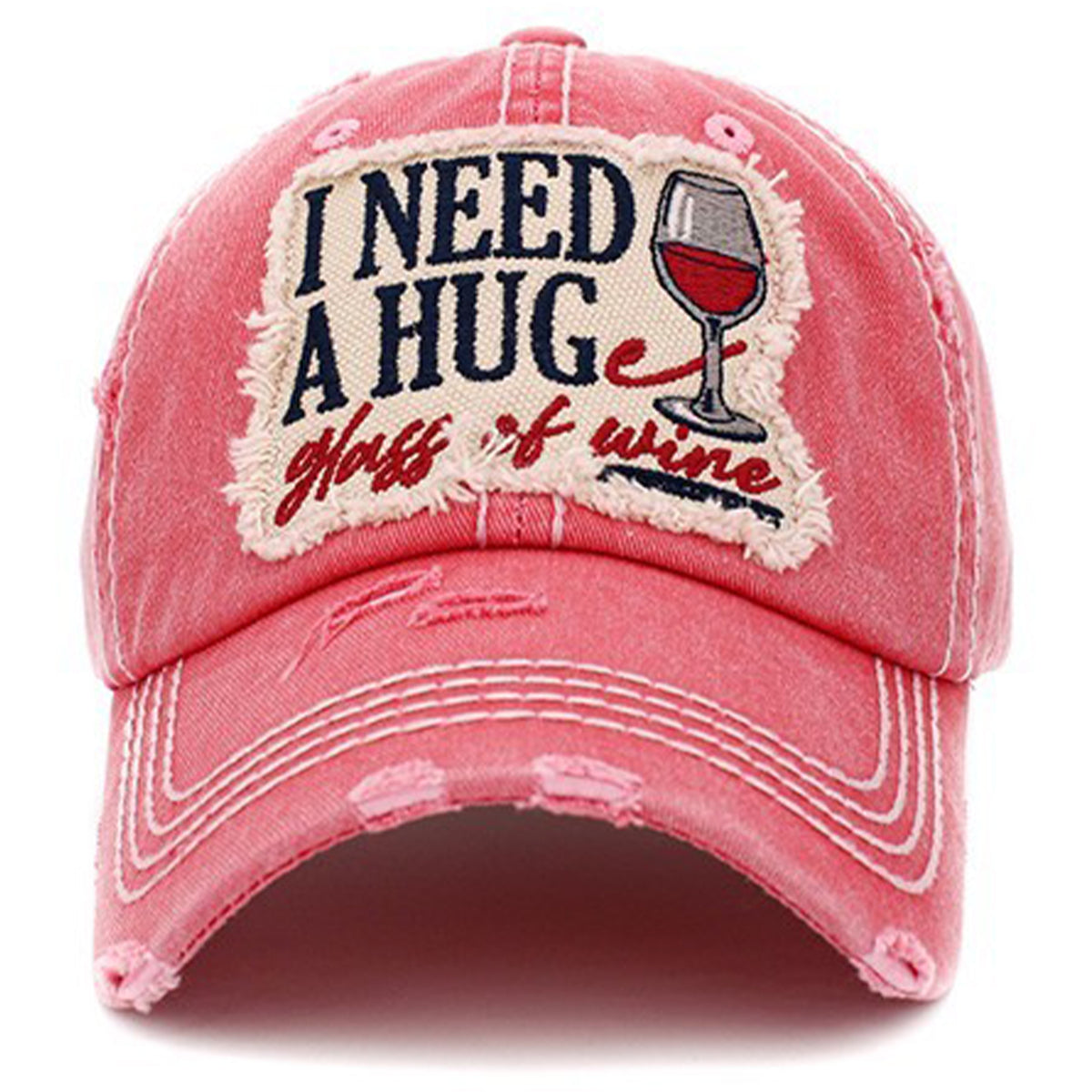 1409 - I Need a HUGe Glass of Wine Hat - Hot Pink