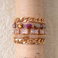 Load image into Gallery viewer, 1410 - Crystal Beaded Stacked Bracelet - Beige
