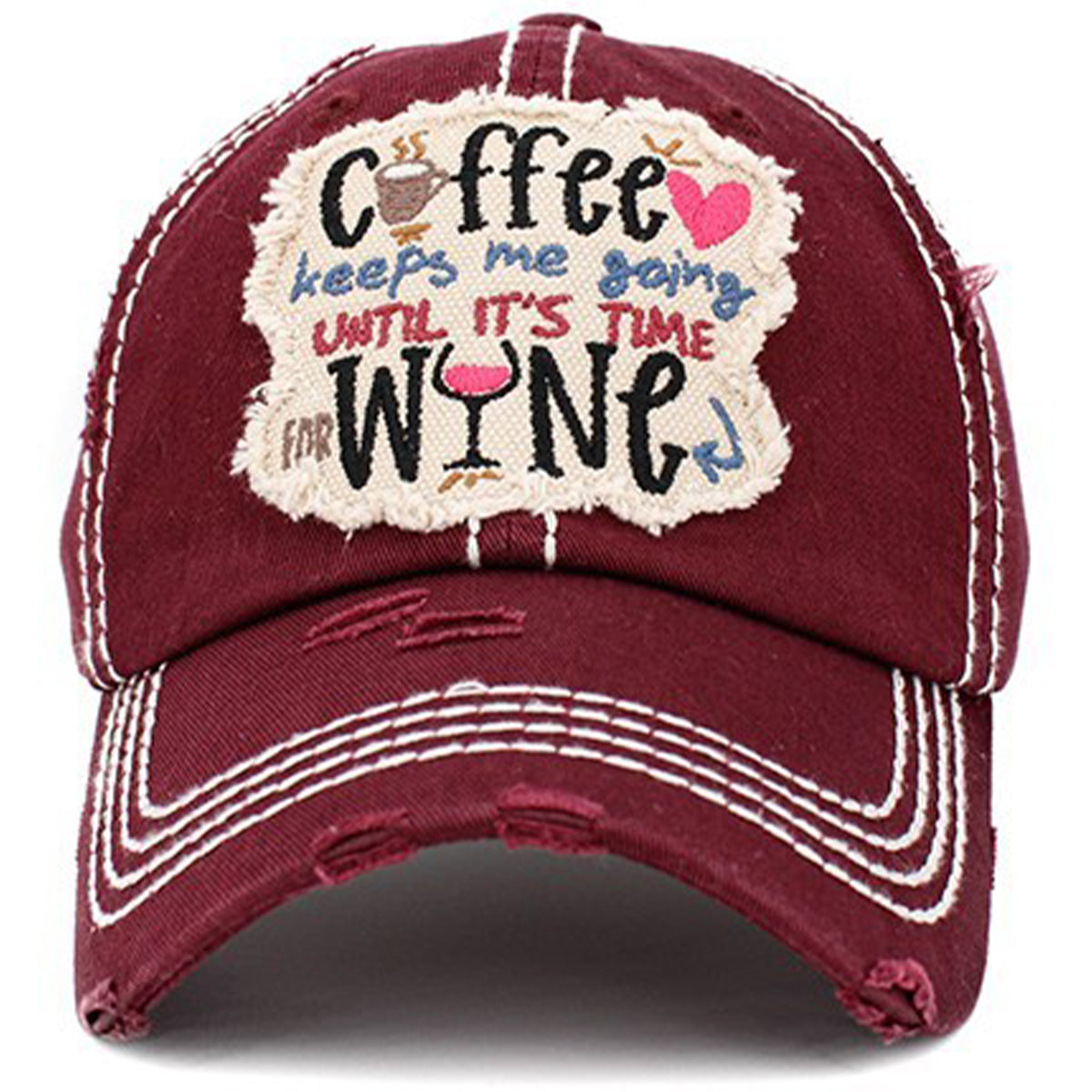 1410 - Coffee Keeps Me Going Until It's Time for Wine - Maroon