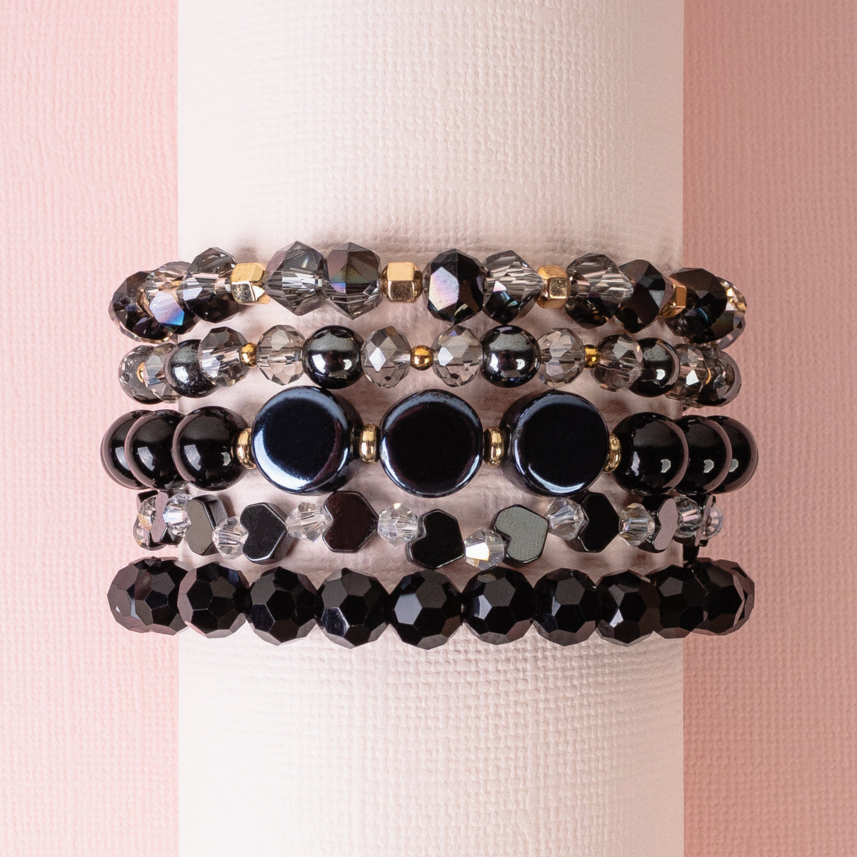 1413 - Stacked Bracelets - Black