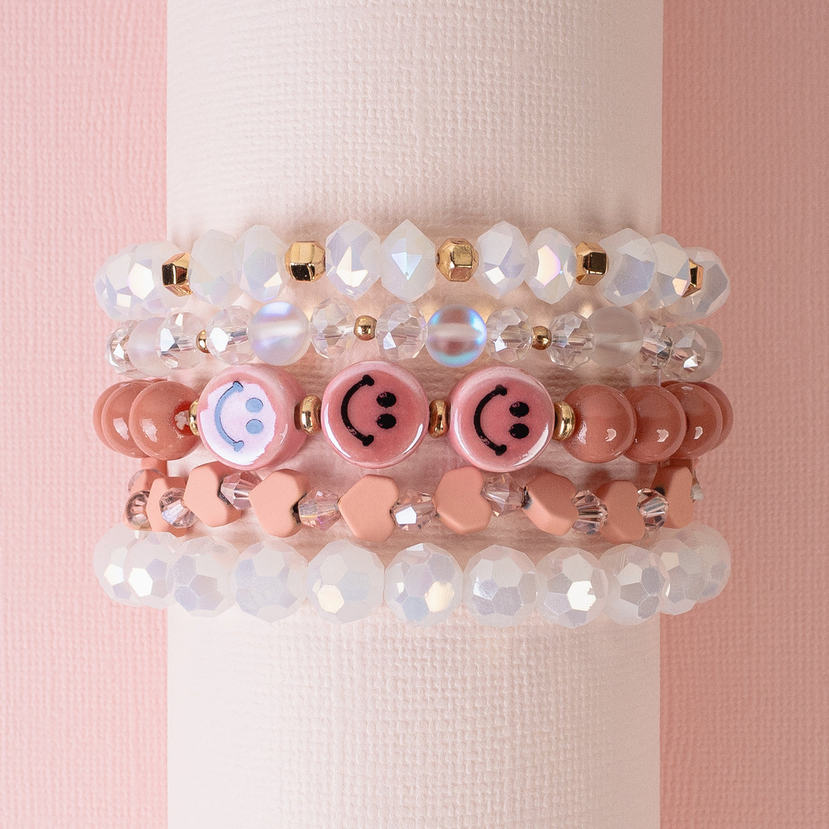 1413 - Stacked Bracelets - Pink