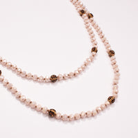 Load image into Gallery viewer, 72503 - Beaded Necklace with Leopard Beads - Beige
