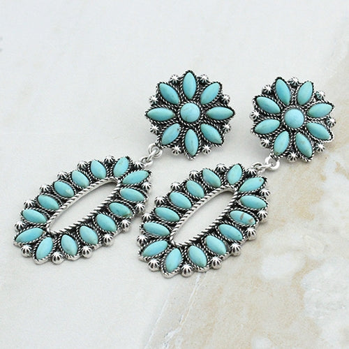 73820 - Turquoise Earrings - Fashion Jewelry Wholesale