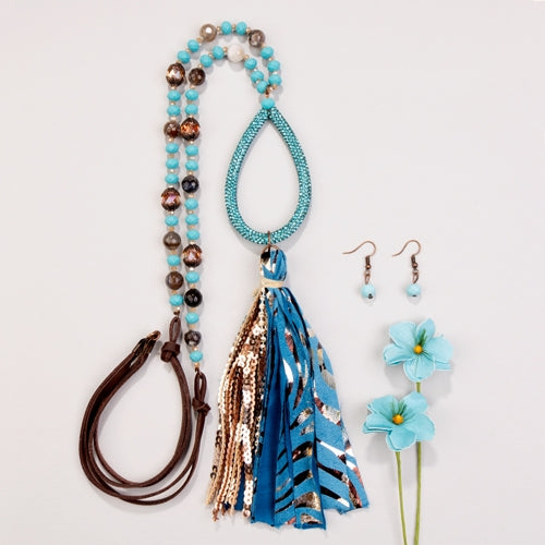 72527 - Crystal Necklace - Turquoise