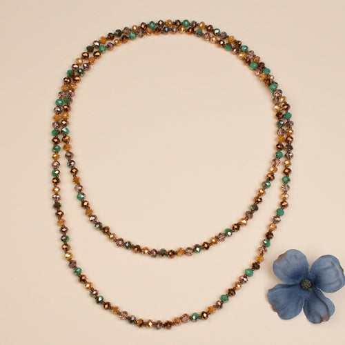 72028-73 - Crystal Beaded Necklace - Fashion Jewelry Wholesale