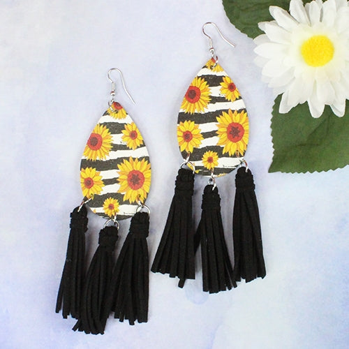 73837 - Sunflower Earrings - Fashion Jewelry Wholesale