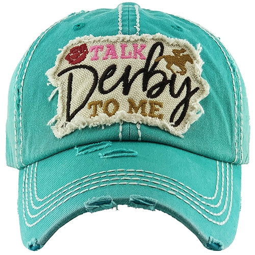 1318 - Talk Derby To Me Hat - Turquoise