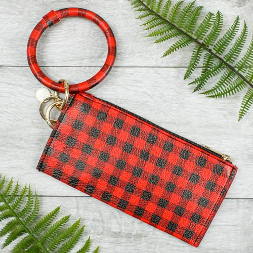 3030 - Keychain Wallet - Red Plaid