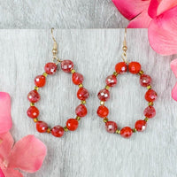 Load image into Gallery viewer, 73878 - Crystal Earrings Red - Fashion Jewelry Wholesale
