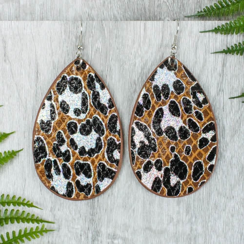 73886 - Leopard Earrings Brown - Brown