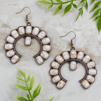 Load image into Gallery viewer, 73932 - Turquoise Earrings - Ivory &amp; Copper
