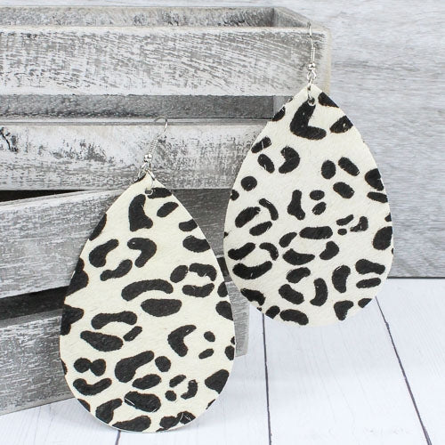 73963 - Tear Drop Faux Hide Earrings