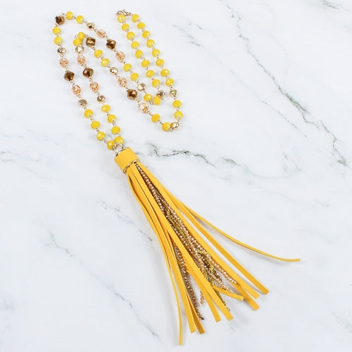 72662 - Crystal Tassel Necklace