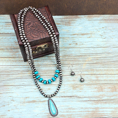 72665 - Squash Blossom Necklace - Turquoise