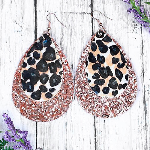 73969 - Layered Glitter Earrings - Rose Gold