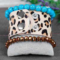 Load image into Gallery viewer, 74704 - Turquoise Flower Stacked Bracelets
