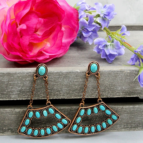 734011 - Western Turquoise Earrings - Copper Turquoise