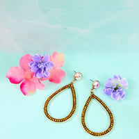 Load image into Gallery viewer, 734002 - Crystal Studded Hoop Earrings - Gold
