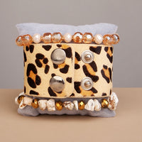 Load image into Gallery viewer, 74707 - Stacked Bracelets - Ivory Leopard
