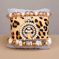 Load image into Gallery viewer, 74707 - Stacked Bracelets - Ivory Leopard
